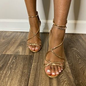 Rose Gold strappy heel